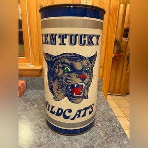 Vintage University Of Kentucky Wildcats Metal Trash Can 19" Tall